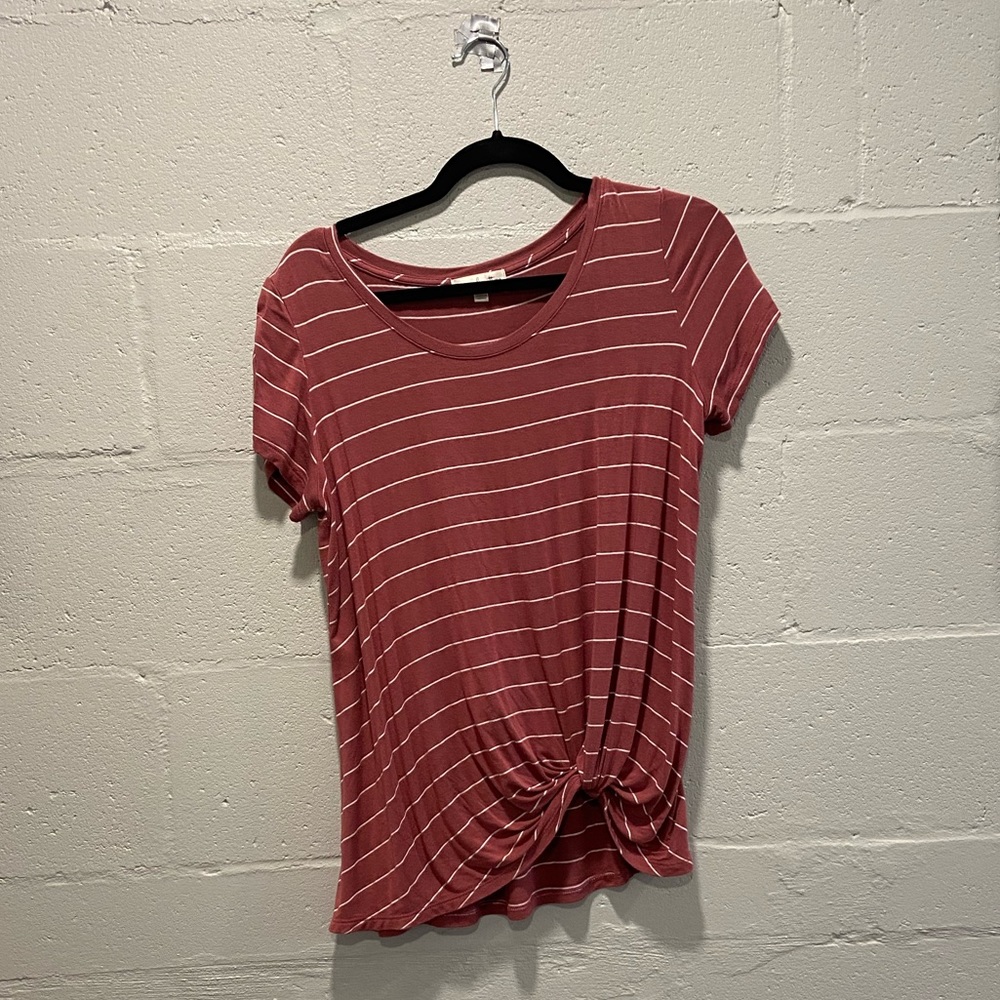 Twist Hem Stripe T-shirt